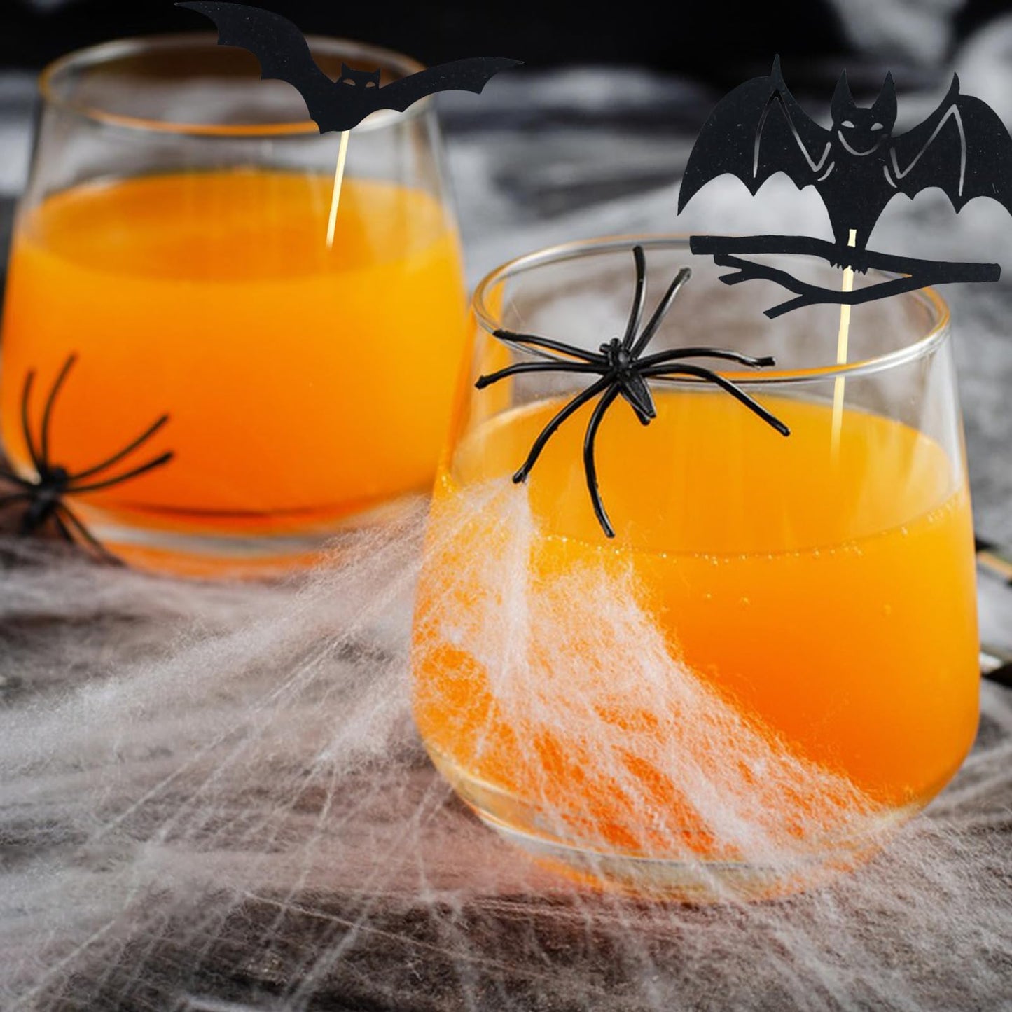 48 Pcs Halloween Black Bat Cupcake Toppers Set Glitter Bat Cupcake Toppers Picks Decor for Halloween Day Birthday Party Baby Shower