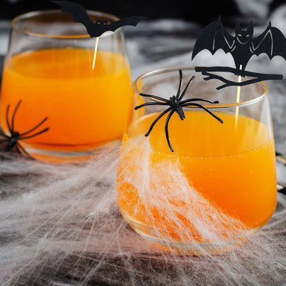 48 Pcs Halloween Black Bat Cupcake Toppers Set Glitter Bat Cupcake Toppers Picks Decor for Halloween Day Birthday Party Baby Shower