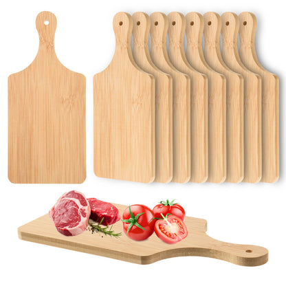 AWIZOM 6 Pcs Small Bamboo Cutting Board Bulk 11x5 Inch Personalized Wood Chopping Board Customized Laser Engraving Charcuterie Boards for Wedding Mother's Day Housewarming Present,0.39" Thick