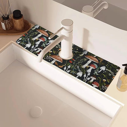 Sink Faucet Absorbing Mat, 2 Pack Drying Mat Around Faucet Sink Splash Guard