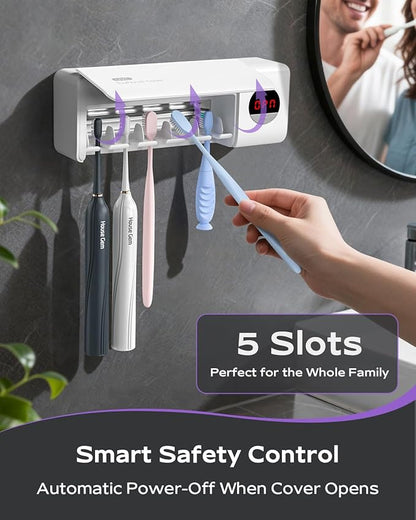 HouseGem Toothbrush Holder, Timer Function, 2000mAh Rechargeable Cordless