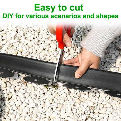 JERIA 2 Inch Tall 100 FT Garden Edging Kit with 120pcs Spikes, Plastic Edging for Landscaping