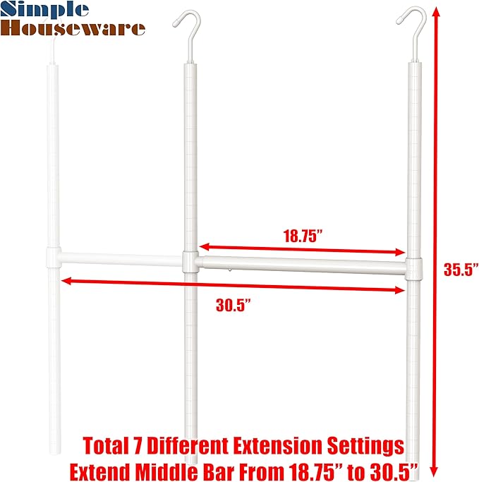 Simple Houseware Adjustable Closet Hanging Rod