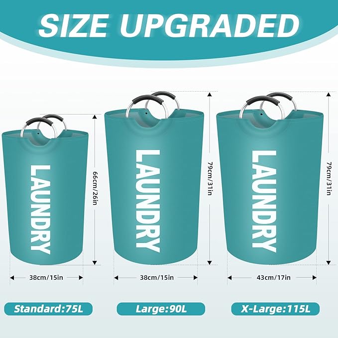StorageRight 90L Large Laundry Basket, Laundry Hamper, Dirty Clothes Hamper
