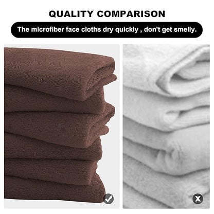 MOONQUEEN Microfiber Facial Cloths Fast Drying Washcloth 12 Pack