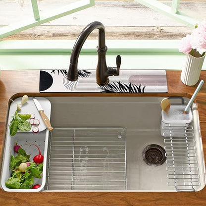 Sink Faucet Absorbing Mat, 2 Pack Drying Mat Around Faucet Sink Splash Guard