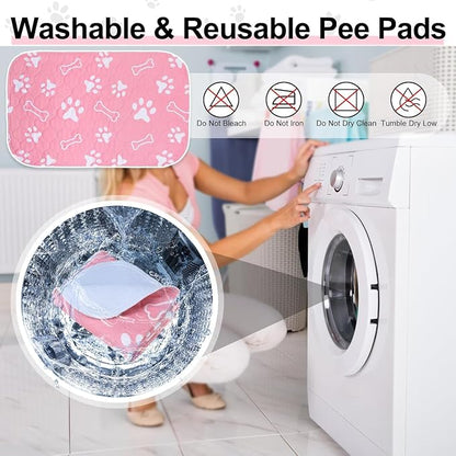 BEAUTYZOO 2 Pack Washable Pee Pads for Dogs, Reusable Puppy Pads for Potty Training, Waterproof Super Absorbent Whelping Pads Mats Non Slip Against Urine for Small Medium Dogs Cats, 36" x 36"