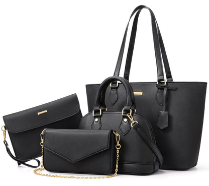 4PCS Women Fashion Handbags Purses Wallet Shoulder Bags Casual Tote Bag Crossbody Bags, Handbag Set Gift for Ladies Girls, Satchel Purse Set for Women