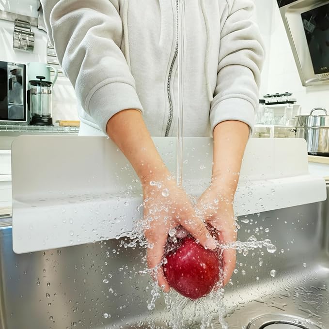 Sink Splash Guard | Tall Wall Splatter Screen | Keeps Clothes & Countertops Dry