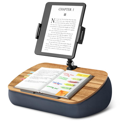 ERGONOV Lap Cozy Kindle Pillow Stand for Bed with Adjustable Arm, 360° Tablet Holder, Fits 4.7"-13" Kindle, iPad, Phone, Lap Desk for Hands Free Reading in Bed, Couch, Sofa,Gray