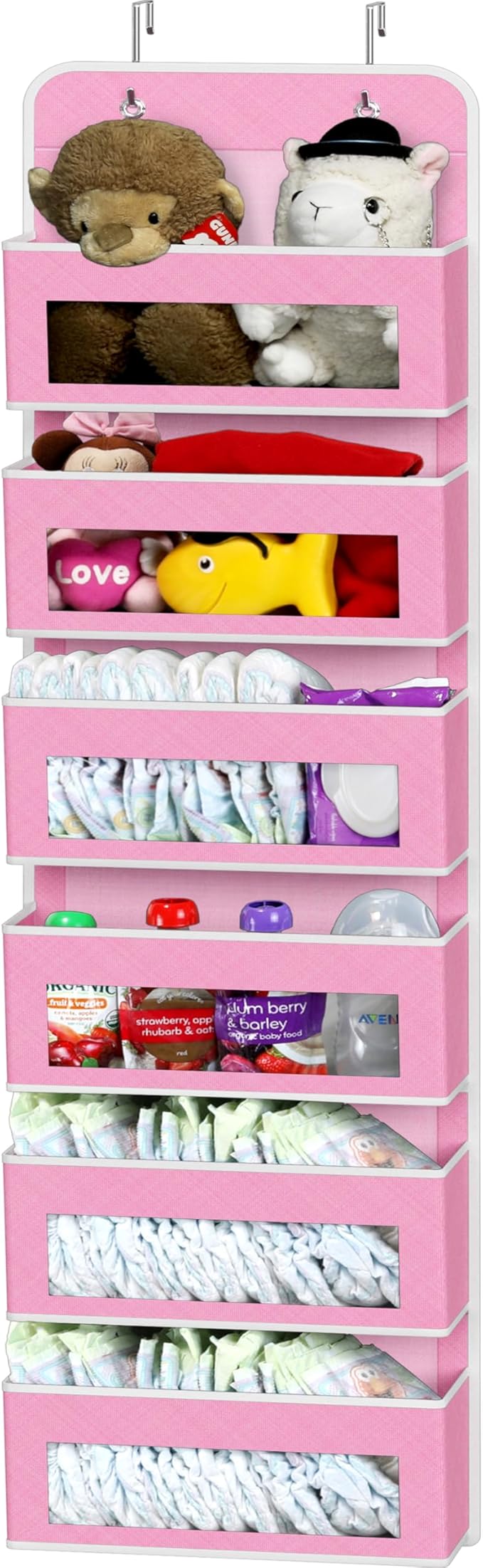 Simple Houseware 6 Clear Window Pocket Over Closet Door Storage Hanging