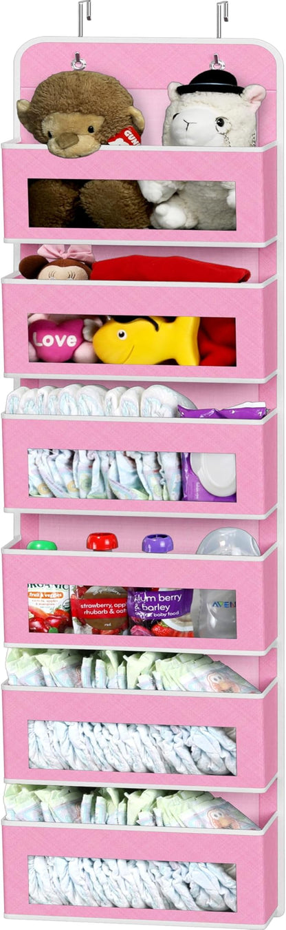 Simple Houseware 6 Clear Window Pocket Over Closet Door Storage Hanging
