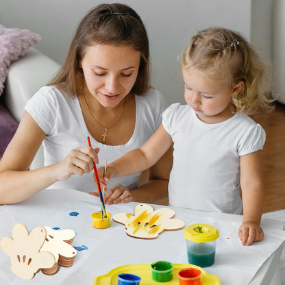 Tmflexe Mouse Head Hand 30Pcs Unfinished Wooden Gift Ornaments DIY Craft Birthday Present Paintable Blank Natural Mouse Head Cutouts Hanging Wood Slices for Kids Art Crafts DIY Gift Party Supplies
