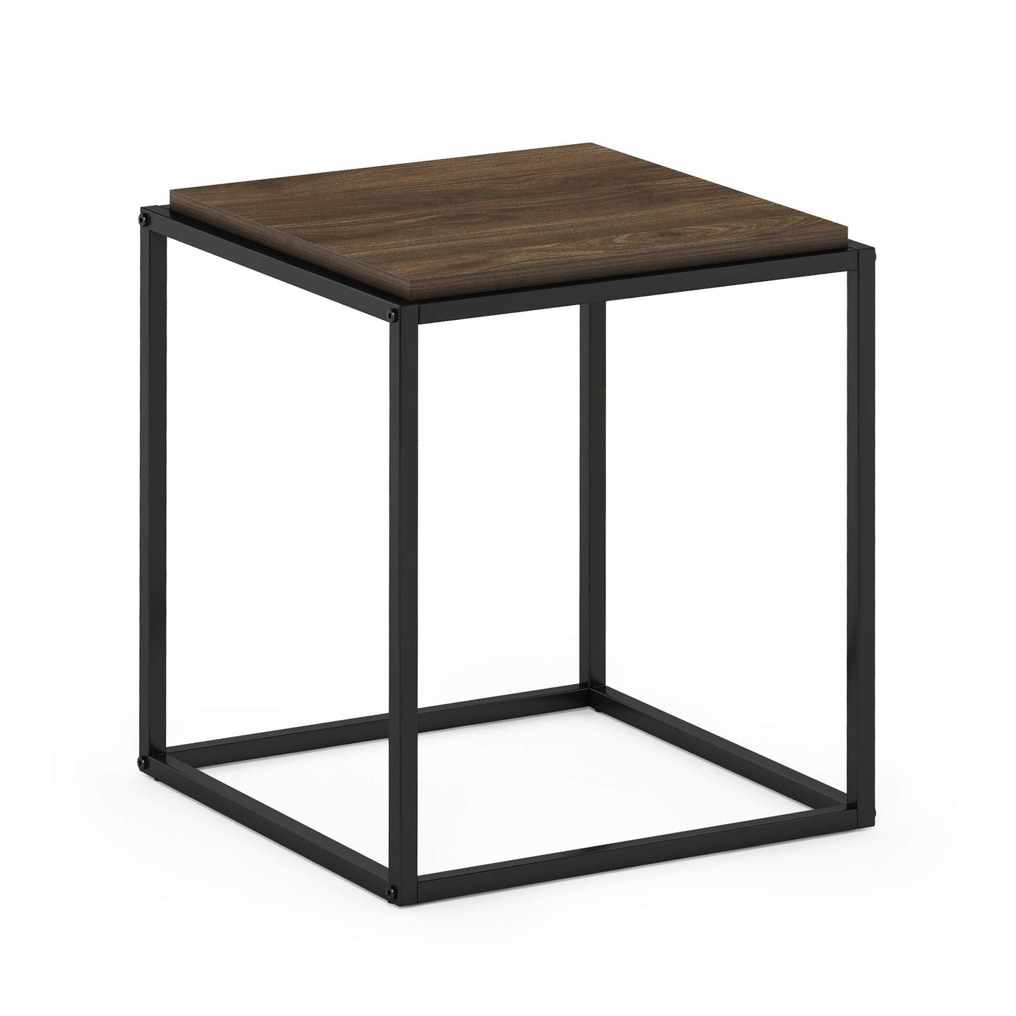 Furinno Moretti Cube Modern Stackable End Table Shelf, Columbia Walnut