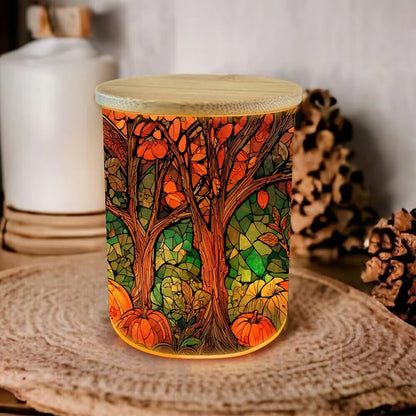 Cute Black Cat Tea Light Holder, Moon and Pumpkin Glass Jar Candle Holder, Home Decor Tea Light Jar, Great Gift for Friends, Mom, Wife
