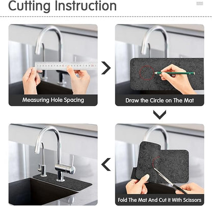Kitchen Sink Splash Guard 2 PCS 30 Inch Sink Faucet Mat Splash Guard