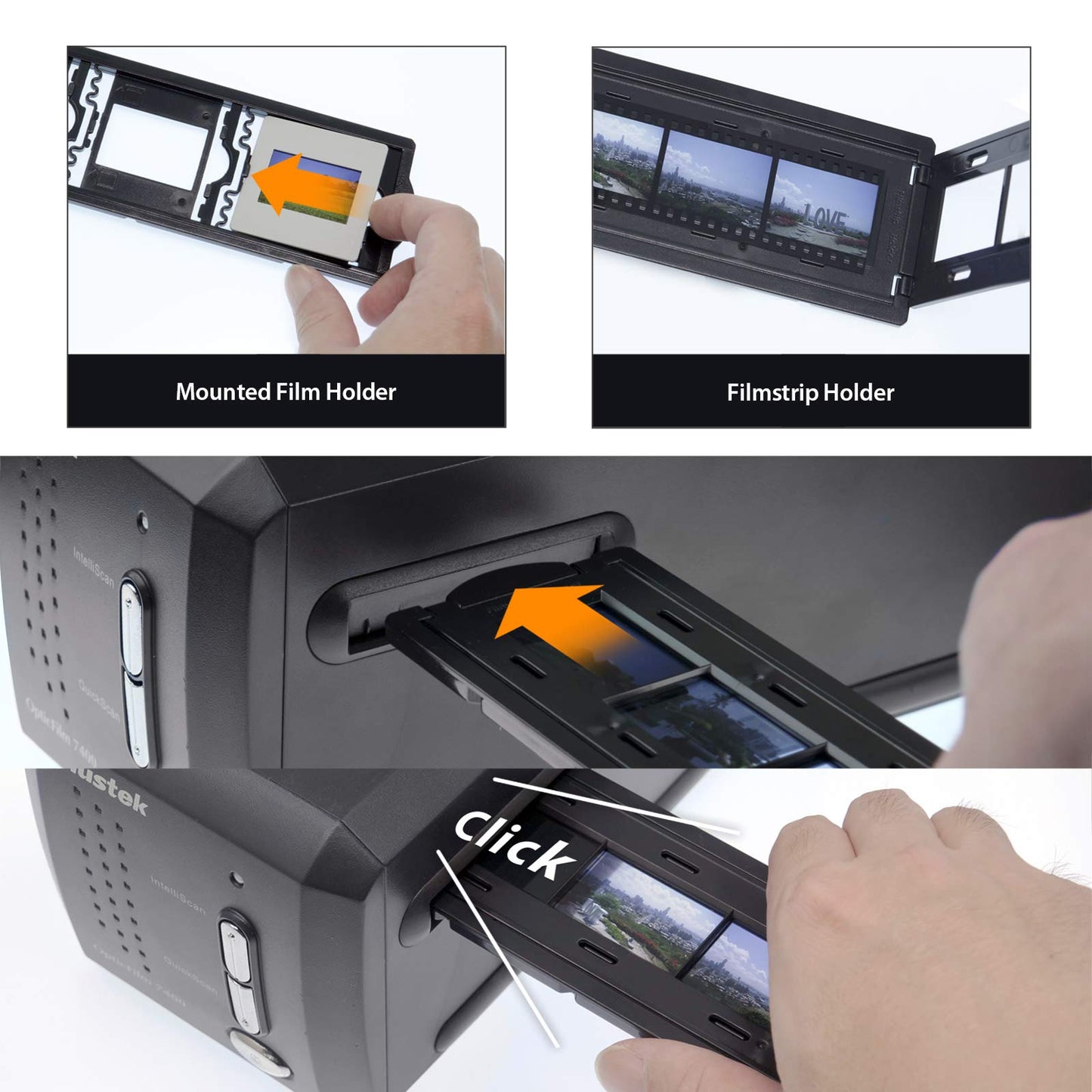 Plustek OpticFilm 8200i SE , 35mm Film & Slide Scanner. 7200 dpi / 48-bit Output. Integrated Infrared Dust/Scratch Removal. Bundle Silverfast SE Plus 9 , Support Mac and PC.