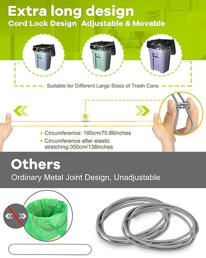 Large Rubber Bands for Trash Can Fits up 40-96 Gallon Extra Large Trash Can