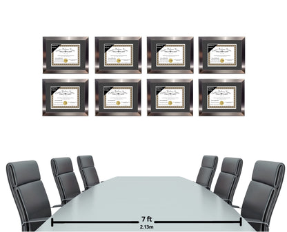 Creative Picture Frames 11” x 14” Stainless Steel Finish Diploma Frame with Black Mat to Hold 8.5 by 11-inch Graduation Documents w/Stand and Wall Hanger