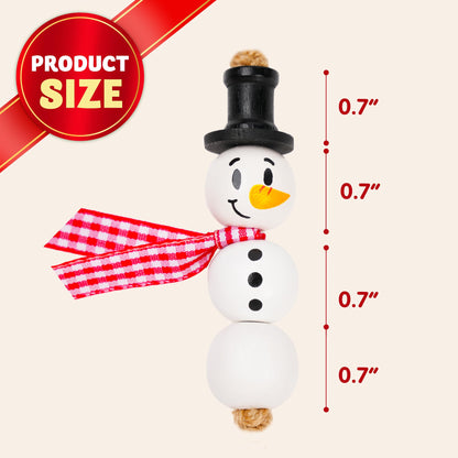 JOYIN 202 Pcs Christmas Wooden Beads Craft Kit, DIY Wood Bead Printed Ornaments Make Snowman, Santa Claus, Angel, Nutcracker, Tree for Christmas Hanging Decoration Holiday Xmas Art Activities for Kids