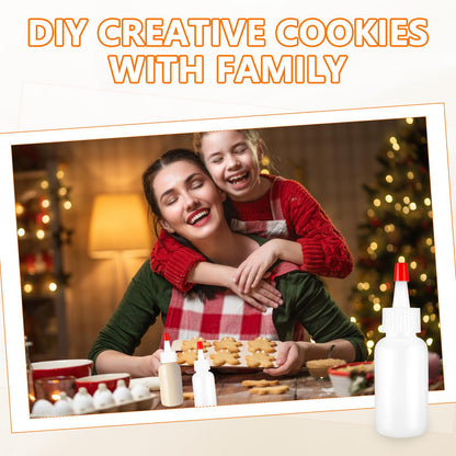 QUYLIXX 120 Pcs Squeeze Bottle for Liquids, Mini Sauce Bottles with Squeeze Top Caps, for Icing Cookie Decorating Sauces Condiments Arts Crafts (1 Oz)