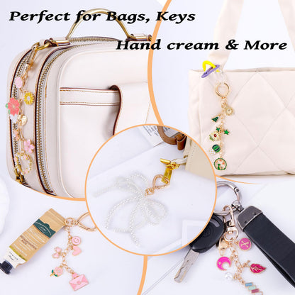 Wurosi 544Pcs Charms Lip Gloss Keychain Making Kit, Bag Charm Kits with Key Chain Hooks, Charms, Chains, Jump Rings, Lobster Clasps, Plier, Gift Bags & Tools, DIY Craft Supplies, Valentines Gifts