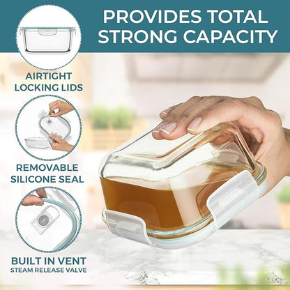 Razab 24 Pc Airtight Glass Food Storage Containers