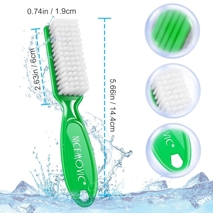 10 Pcs Handle Grip Nail Brush, NICEMOVIC Hand Fingernail Cleaner Brush Manicure