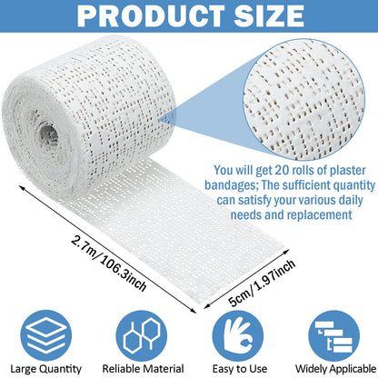 Treela Plaster Cloth Rolls Gauze Bandages Rolls Strips for Belly Casts, Scenery Molds, Mask Making, Art Projects, Body Casts, Craft Supplies(2 Inch x 59 Yard)