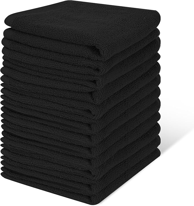 12 Pack 100% Cotton Wash Cloth, 12x12 Inch Highly Absorbent and Soft Feel