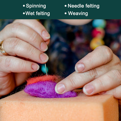 uxcell Needle Felting Wool, 3.5 Oz Nature Fibre Wool Yarn Roving for Wet Felting, Handcrafts, DIY Materials (Glass Blue)
