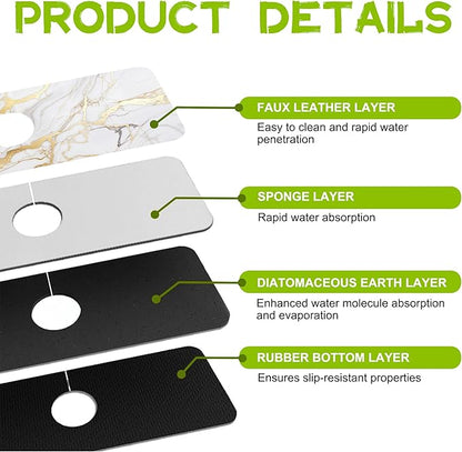 Kitchen Sink Splash Guard Faucet Mat Super Absorbent Fast Drying Mat Guard