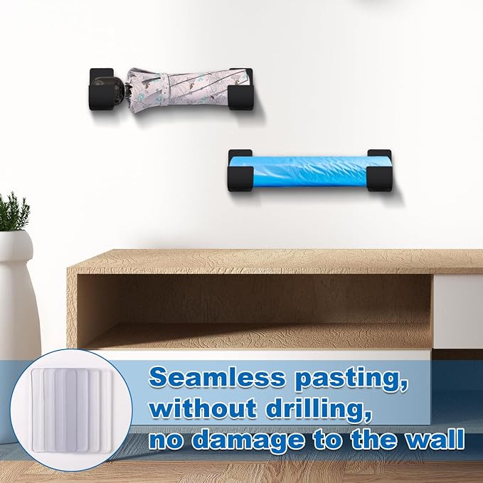 4pcs 2.5 Inch Small Trash Bag Holder, Plastic Trash Bag Dispenser Roll Holder Wall Mount Shopping Grocery Roll Organizer for Cabinet Kitchen Organization and Storage Rack (Black)