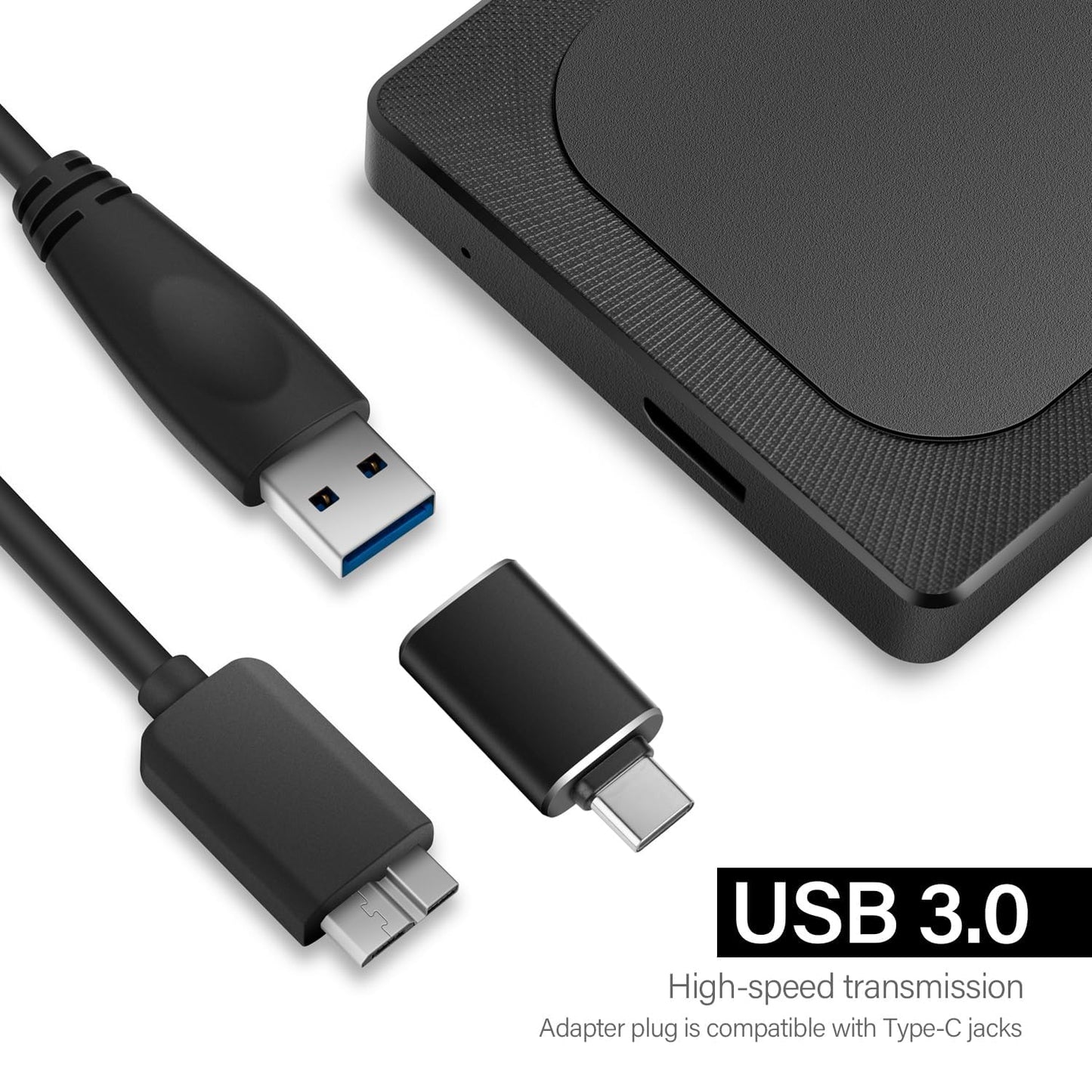 Aiolo Innovation 1TB External Hard Drive Ultra Slim Portable HDD-USB 3.0 USB-C for PC, Mac, Laptop, PS4, Xbox one,Xbox 360