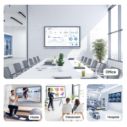 55" Smart Board, 8 + 256 GB Digital Interactive Whiteboard Display Built-in Windows10 & Android 11 Dual System with 4K Touchscreen, Electronic Smartboard for Classroom Office Home (Board Only)