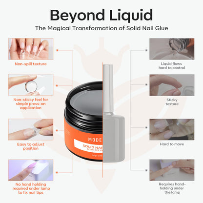 modelones 9 in One Gel Nail Glue Brush On Nail Glue 15 ml for Tips, Rhinestones, Base Coat, Blooming Art Gel Kit for Press on Nails Acrylic Tips U V Lamp Needed 2Pcs