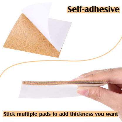 Yalikop 120 Pieces Self Adhesive Cork Sheets 4 x 4 Inches Squares Cork Backing Adhesive Sticky Sheets Mat for Coasters Halloween Thanksgiving Christmas DIY Crafts Supplies(Square)