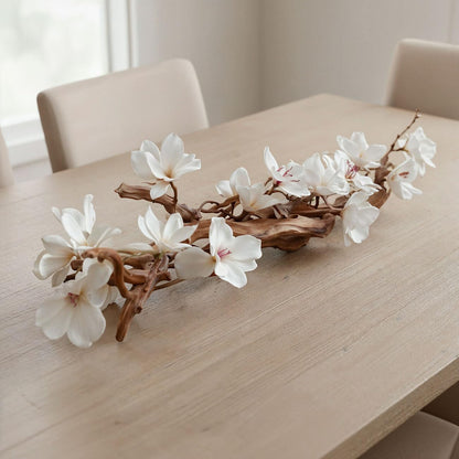 Modern Farmhouse Dining Table Centerpiece, Magnolia Driftwood