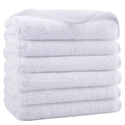 POLYTE Premium Lint Free Microfiber Washcloth Face Towel, 13 x 13 in