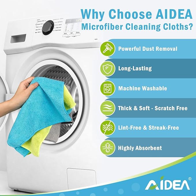 AIDEA Microfiber Cleaning Cloth-150PK, Soft Microfiber Towels