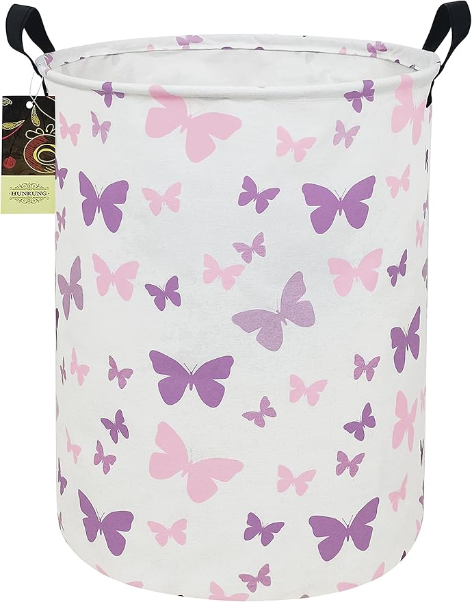 HUNRUNG Laundry Hamper, Large Canvas Fabric Lightweight Storage Basket Toy
