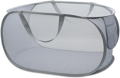 HONOMA Sturdy Mesh Laundry Hamper Basket Bag, Pop up Basket
