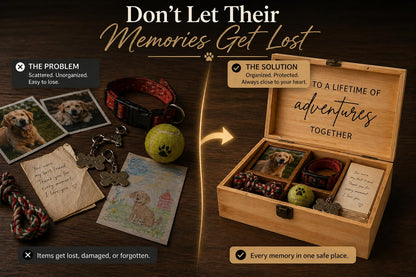 Personalized Pet Memory Box - Custom Pet Keepsake Box - Wooden Keepsake Box - Pet Memorial Box - Pet Momorial Gift