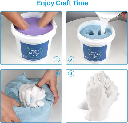 Hands Casting Kit, DIY Plaster Statue Molding Kit & Hand Casting Kits for 2 Adult, Wedding, Friends, Anniversary, Hand Hold Casting Kit for Holiday Activities and Perfect for Couple Gift Ideas
