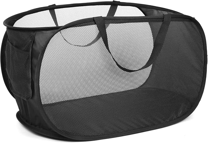 Durable Collapsible Laundry Baskets, Mesh Pop Up Laundry Hamper