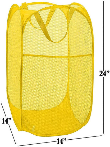 Mesh Pop up Laundry Hamper, Foldable Clothes Hamper Laundry Basket