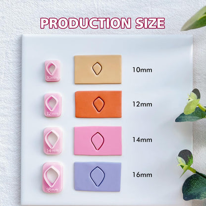 Keoker Flower Petal Clay Cutters - Polymer Clay Cutters for Earrings Making, 4 Shapes with Polymer Clay Petal Press Mold, Clay Cutters for Polymer Clay Jewelry (D)
