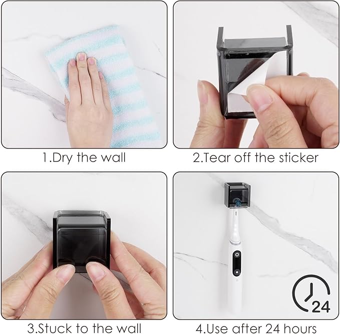 2 PCS Toothbrush Holder Wall Mounted