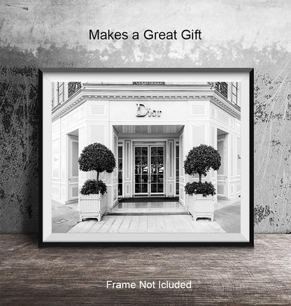 Glam Wall Decor Photo of Christian Dior Store - High Fashion Design Wall Art Picture - Designer Decor - Glamour Art Gift for Women - Designer Fashion Luxury Couture Home Decoration Poster 8x10
