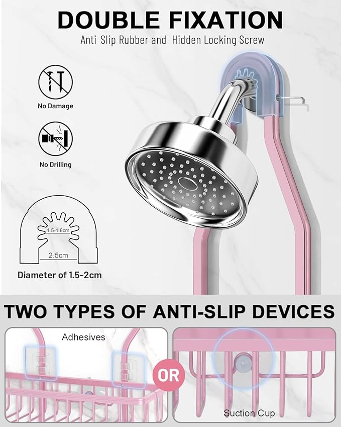 Pink Shower Caddy for Bathroom